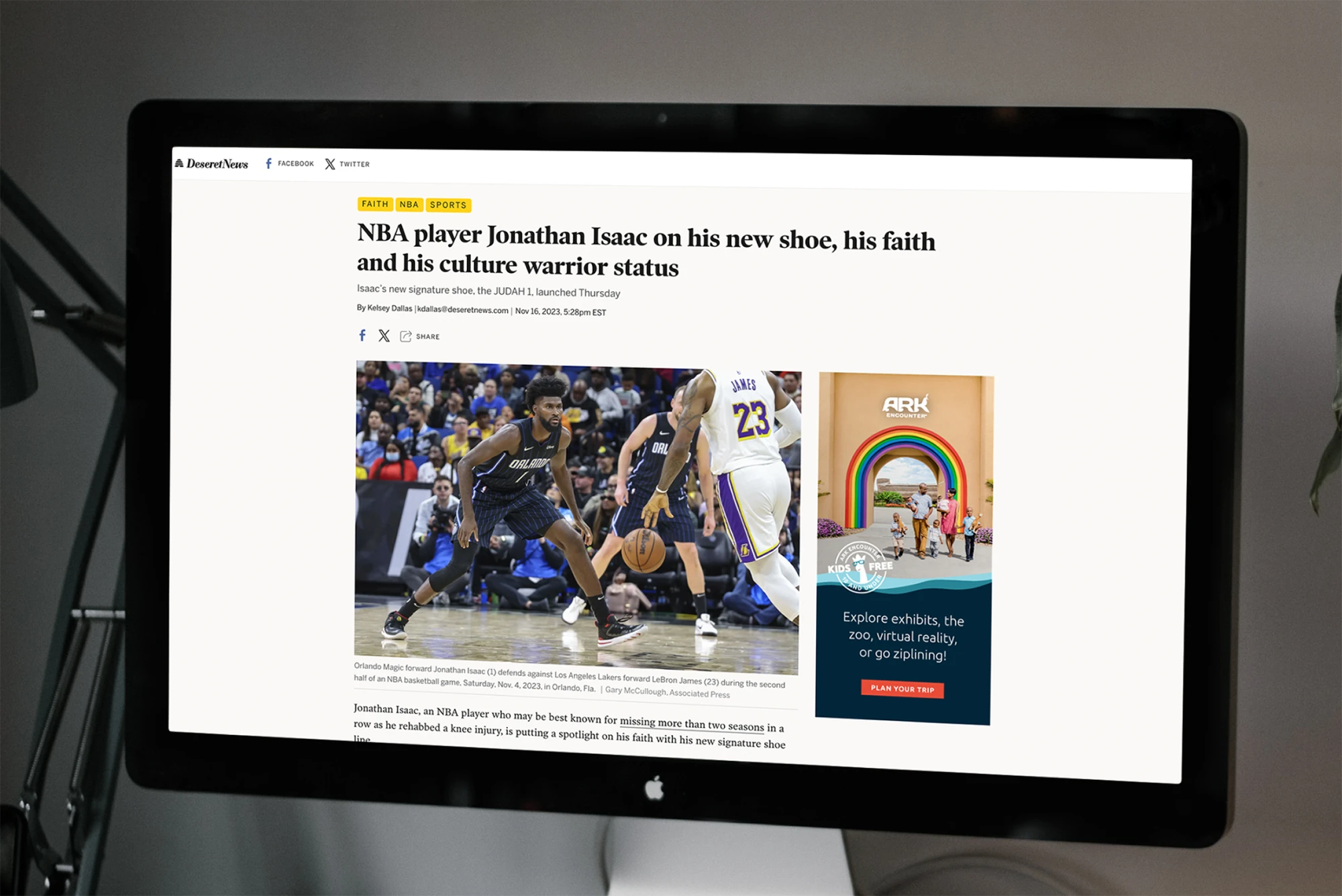 Online article about UNITUS' Judah 1 shoe