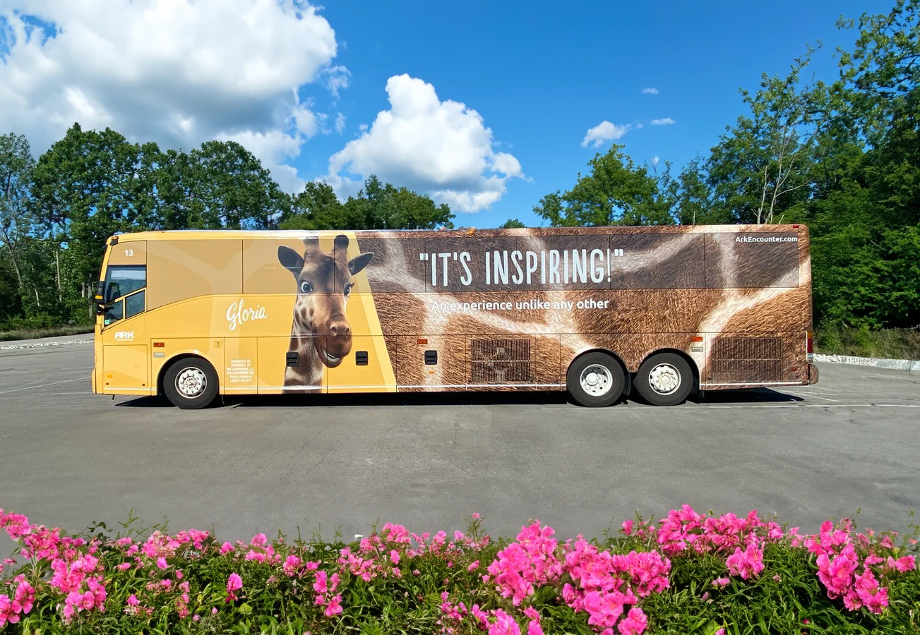 Ark Encounter branded charter bus