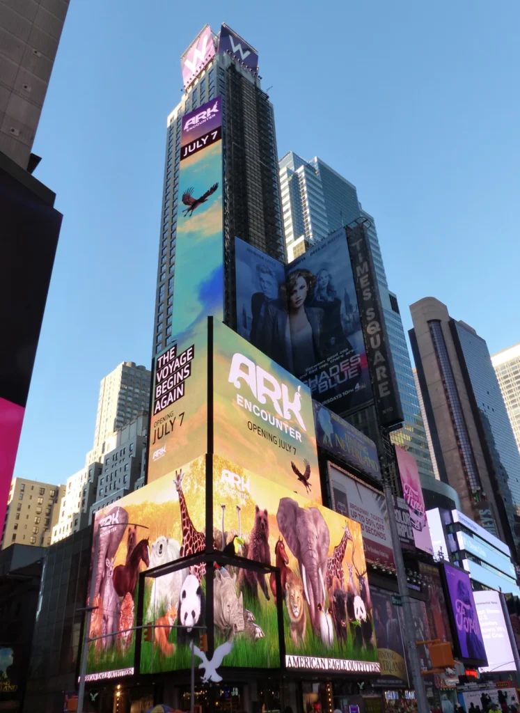 Digital billboard ad for The Ark Ecounter