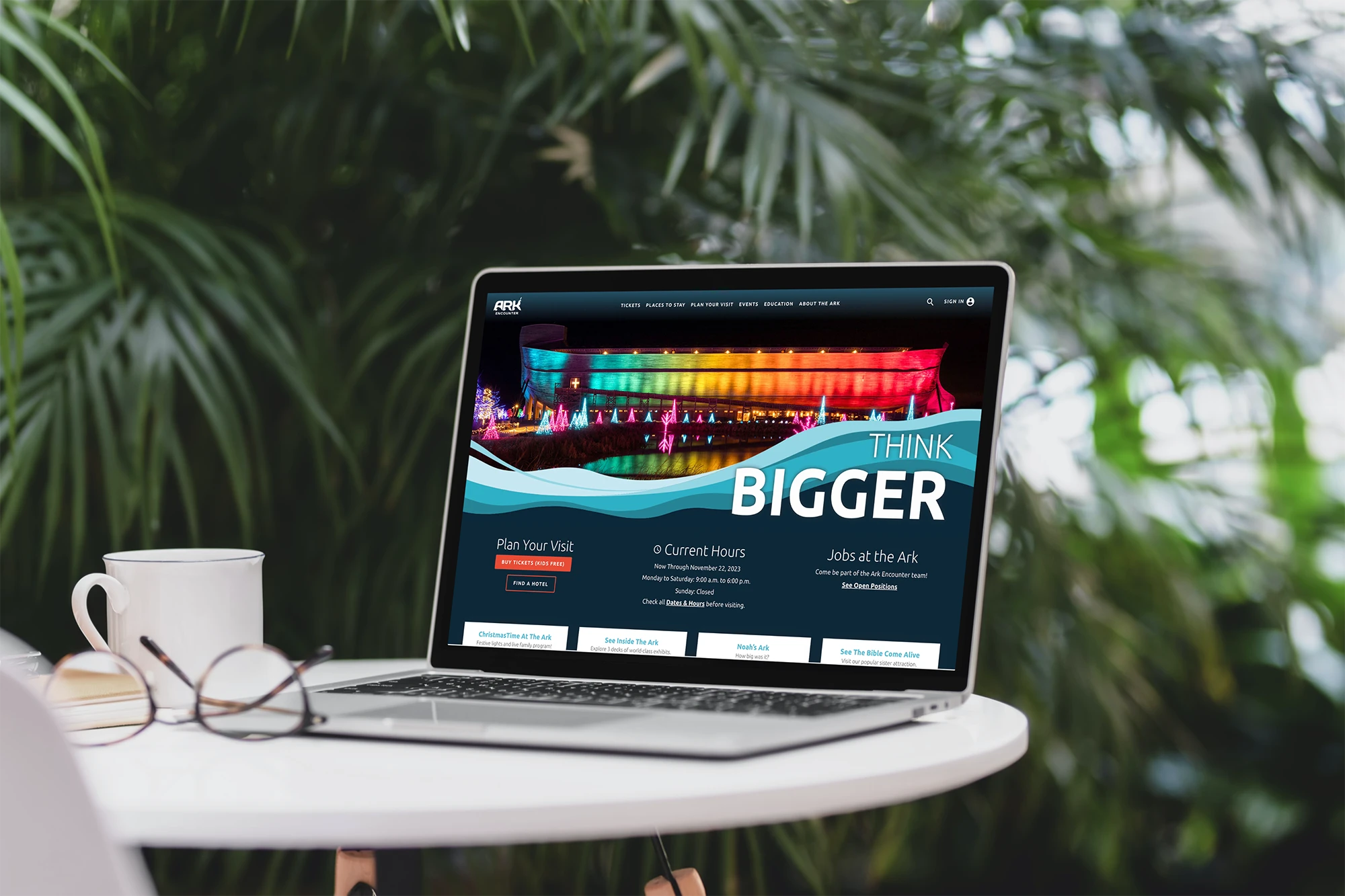 Website homepage of The Ark Encounter
